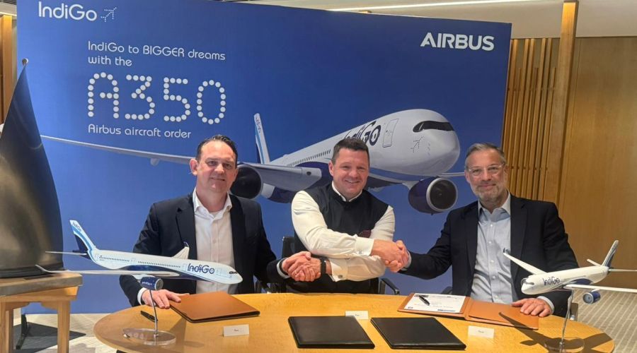 IndiGo enters the wide-body space with an order for 30 Firm Airbus A350-900 aircraft